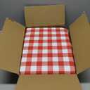 Vinyl Table Cloth with Flannel Backing-6 Pack Red & White 60x84 Inch Waterproof Checkered Plaid Plastic Rectangle Tablecloth-Wipeable Oilcloth Dining Table Cover for Picnic Party Camping