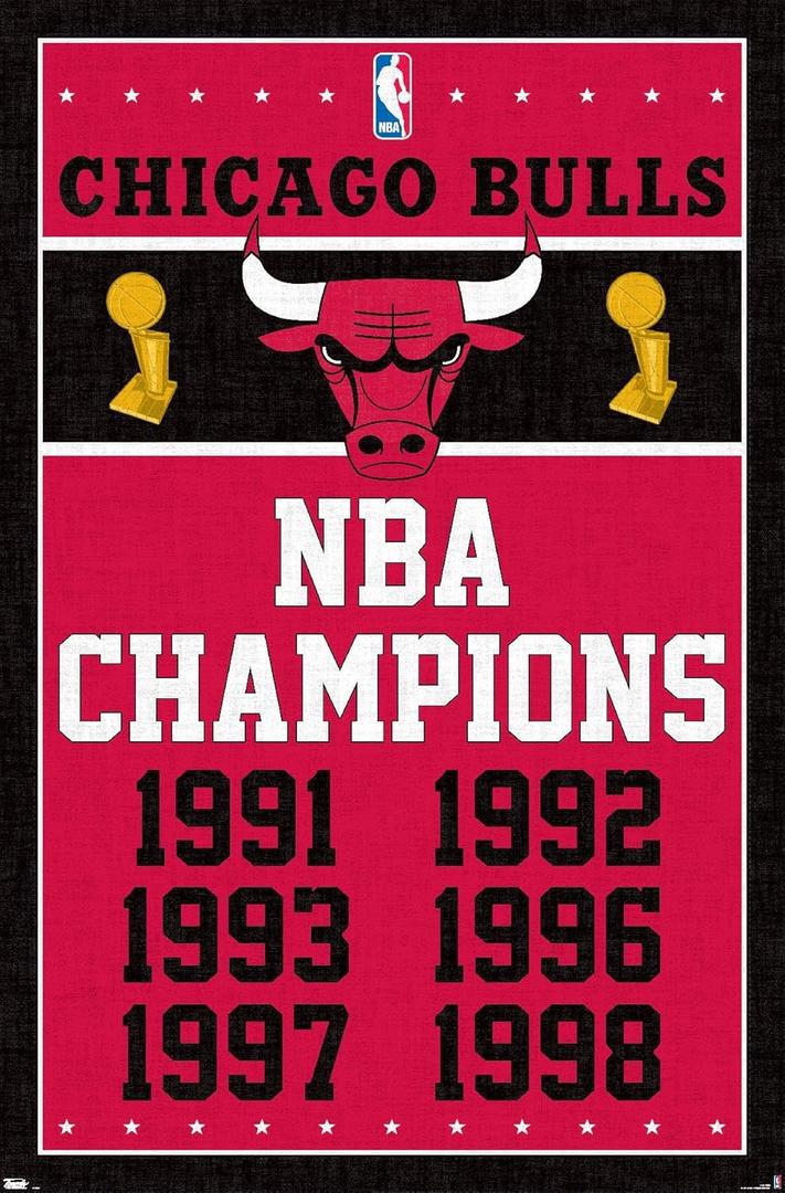 Trends International Chicago Bulls Champions Wall Poster 22.375" x 34" (Unframed Version)