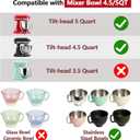 Silicone Bowl Liner for KitchenAid Mixer 4.5/5QT, Collapsible Mixing Bowl Insert with Airtight Lid, Food Grade Silicone KitchenAid Stand Mixer Bowl Liner, Heat Resistant, Dishwasher Safe, 1 Pack (Red)