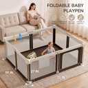 Foldable Playpen, 71"×59" Foldable Baby Playpen with Carry Bag