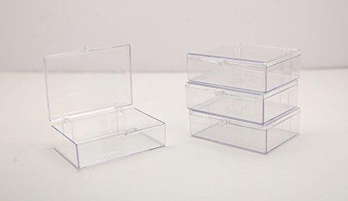 Clear Hinged Plastic Trading Card Storage Box 3 1/ 2" L x 2 9/ 16" W x 1" H - 10 Pieces Per Pack