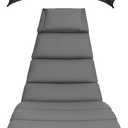 Weatherproof Replacement Cushion Pad and Umbrella for Hanging Lounge Chair Outdoor Chaise Hanging Hammock Chair - Long-Lasting, Fade-Resistant, Quick-Dry, Outdoor Lounge Replacement Set (Gray)