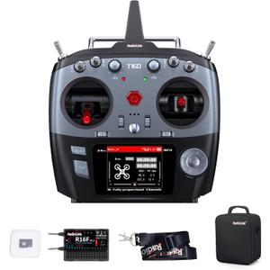 Radiolink T16D 16CH 2.4G RC Transmitter and R16F Receiver Supports ELRS/Crossfire Long Range Modules with User-Defined Voice Broadcast, 100 Models Storage for RC Airplane, Drone,Car and Boat