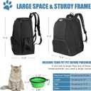 Pet Carrier Backpack for Large/Small Cats and Dogs, Puppies, Safety Features and Cushion Back Support for Travel, Hiking, Outdoor Use (Black)