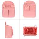 Surblue Backpack Organizer Insert Liner Hanging Travel Rucksack Purse and Handbag Insert Pocket, High-capacity Divider Foldable Nylon Shoulder Bag Organizer for Men and Women, (Purepink, M)