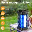 Bug Zapper Indoor Outdoor, Solar Mosquito Zapper 2 in 1 Portable & Rechargeable with Solar Panel LED Night Light, Waterproof Fly Zapper for Home Backyard, Patio, Backyard, Garden