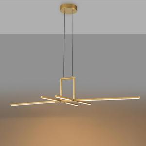 47" Gold Linear Pendant Lights Kitchen Island 6-Lights LED Dimmable Hanging Pendant Lights Fixture Pool Table Light Fixture Modern Minimalist Linear Chandelier for Dining Room Island Light