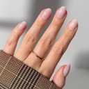 Glamnetic Press On Nails - Doll Cheeks | Short Oval Pink Fake Nails, Salon Quality Milky Nails | 15 Sizes - 30 Nail Kit with Glue