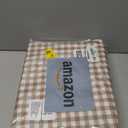 Andency Gingham Duvet Cover Twin Size, Tan Brown Checkered Plaid Bedding Set with Zipper Closure & Corner Ties, 2 Pieces Soft Prewashed Polyester Comforter Cover for Dorm Kids
