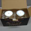 Cordless Table Lamp Rechargeable Gold - KK 2 Pack 5000mAH Battery Operated Lamp for Dining Table, 3 Color Stepless Dimming Waterproof LED Wireless Lamp for Counter, Outdoor Patio, Touch Control (2 Pack 14in - Circle Shade)