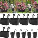 5pcs 5.5"x10.6" Metal Iron Hanging Flower Pots and 5pcs 3.8" Hanging Flower Pots Metal Iron Bucket Planter(Black)