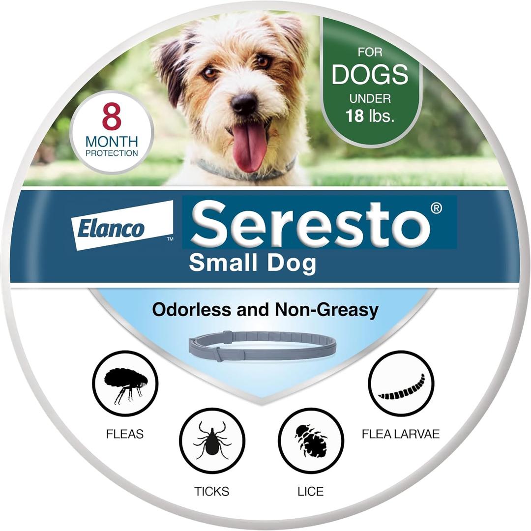 Seresto Small Dog Vet-Recommended Flea & Tick Treatment & Prevention Collar for Dogs Under 18 lbs. | 8 Months of Protection
