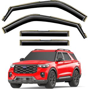 in-Channel Window Rain Guards Fit for Ford Explorer 2020 2021 2022 2023 2024 2025 2026 Extra Durable Window Visors Window Deflectors Vent Visors Vent Shades Car Accessories-4 pcs 2-Q10