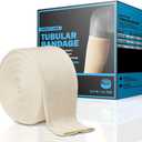 EVERLIT Elasticated Tubular Support Bandage | Stockinette Tubing for Large Arm, Knees, Legs | Light to Moderate Compression Bandage Roll For Tissue Support (Size E | 3.5" x 11 yd)