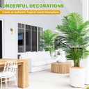 KOL 6ft 2-Pack Artificial Areca Palm Plant in Pot, Fake Tropical Cane Palm Silk Tree Indoor Outdoor, Dypsis Lutescens Plants, 70in Lifelike Faux Silk Plant Home Garden Decoration, Housewarming Gift