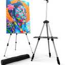 Portable Artist Easel Stand - Adjustable Height Painting Easel with Bag - Table Top Art Drawing Easels for Painting Canvas, Wedding Signs & Tabletop Easels for Display - Metal Tripod - 17x66 inches