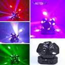 3Head Moving Head DJ Light 12LEDs Rotating Beam Stage Lights Pinspot Lights Uplighting Light-s for Events Sound Activated DMX512 for DJ KTV Disco Party Wedding Concert Christmas Festival