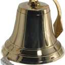 8" Polished Brass Dinner Bell - Nautical Ship Decor