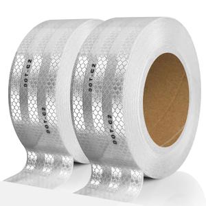 SEVEN SPARTA DOT-C2 Reflective Safety Tape 2 Inch x 200 Feet Silver Conspicuity Tape for Vehicles, Trailers, Boats, Signs (200 FT)