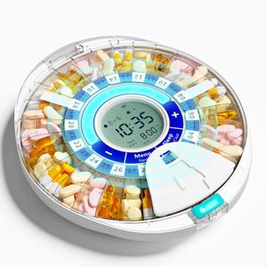 Upgraded Automatic Pill Dispenser for Elderly with Alarm, Smart Pill Dispenser Machine with 28-Slot, Mix-Proof Tech & XL LCD, Enhanced Durability for Daily Medicine Management (Blue)