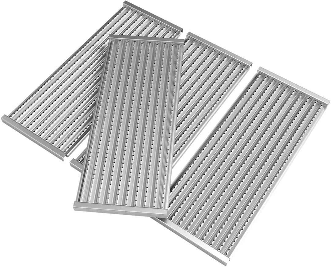 Stainless Steel Emitter Plates Replacement for Charbroil 463247209 463241413 463247310 463224912 463231711 463241414, Char-Broil TRU-Infrared 4-Burner Grills Prior to 2015, Kenmore 463268107, 4-Pack (18.35"L  7.7"W)