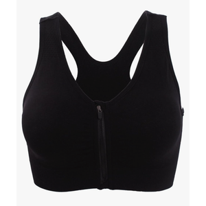 Women's Zipper Front Closure Sports Bra Racerback Yoga Bras Size XL
