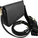 Tory Burch 144688 Thea Flap Black With Gold Hardware Leather Women's Crossbody Bag