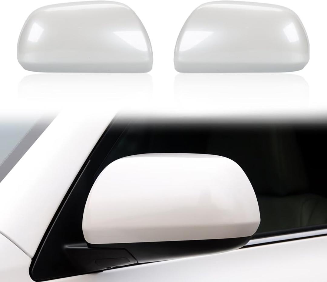 Car Door Rearview Mirror Cover Cap Housing Protective Cover For Exterior Mirrors Fit For Toyota Highlander 2008 2009 2010 2011 2012 2013(Pearl White,Right Passenger Side)