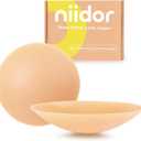 Niidor Non-Adhesive Nipple Covers for Women, Grippy Silicone Nipple Pasties Reusable With Travel Case Circle & Triangle Combo (S)