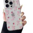 ZTOFERA for iPhone 14 Pro Max Case Clear,Cute Love Heart Ribbon Bow Tie Aesthetic Phone Case,Transparent Trendy Slim Soft Shockproof Protective Phone Cover for Women Girls,Blush