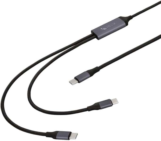 Dual USB-C Cable, 100W, 2-in-1 USB-C to USB-C by Helix