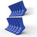 AMERICAN HOSPITAL SUPPLY Slipper Socks – Blue, 1 Size Fits Most, Polyester-spandex Knit Grip Socks With Elastic Cuff | Pack of 6