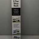 Americanflat 17x26.5 Shoe Organizer - 2 Tier Shoe Rack Storage Shelf with Sturdy Steel Frame - Ideal for Closets, Entryways, or Garages - Space-Saving Design and Easy to Assemble - Black