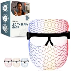 Lifepro  Red Light Therapy for Face  LED Face Mask Light Therapy with Red, Blue & Amber Modes  Vizacure Rechargeable, Portable Skincare Mask for at-Home Use