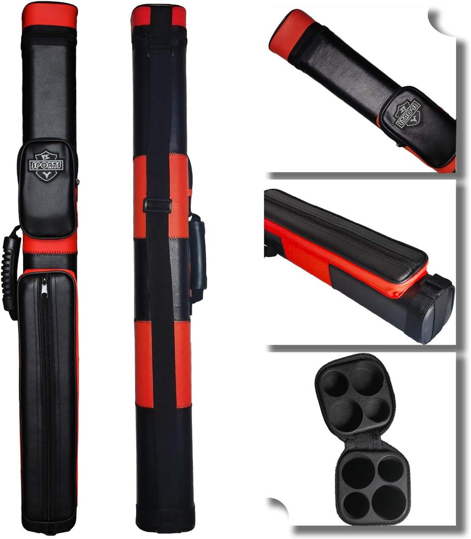 2x2 Hard cue case Square Pool Cue Billiard Stick Carrying Case (C02-Red)