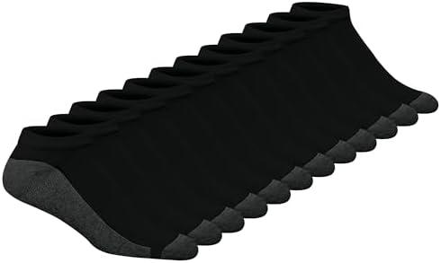 Hanes Men's Low Cut Socks, Double Tough Max Cushion Socks, Big & Tall, Wicking, 12-14, 12-Pairs