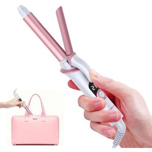 Ukliss Mini Curling Iron for Short Hair Dual Voltage Ceramic Travel Small Curling Iron 3/4 Inch Barrel Curler Portable with 30S Fast Heating, 5 Temps, Auto Shut-Off for Global (3/4'' White)