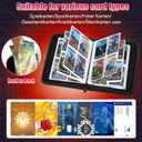 2 x Trading Card Albums with Zipper - 4 Pocket Double Sided Collection Binder for 400 Cards, Durable Scratch-Resistant PU Cover, Trading Card Sleeves for 3 Ring Album, for MTG & Game Cards (Fire Dragon)