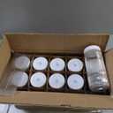 Ruckae 16oz Juice Bottles,Ribbed Glass Juicing Bottles with Lids,Smoothie Cup Lids and Straws,Water Bottle Mason Jar Drinking Glasses for Juicing,Smoothies,Kombucha (Clear-10 pack)