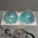 Light Blue Glass Pendant Lights Kitchen Island Globe Pendant Light Fixtures Modern Pendant Lighting for Bedroom Living Dining Room Light Fixture (5.9 in, 2 Pack)