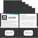 Folders with Pockets, LAYZZ 60 Pack Paper Pocket Folders, 2 Pocket File folders Fits Letter Size Paper, for School Office and Home (Black)