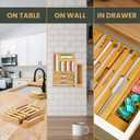 Ziplock Bag Organizer Bamboo Set with Aluminum Foil Organizer, All in One Baggie Organizer for Drawer, Zip Lock Bag Organizer for Kitchen Storage and Countertop Wrap Rolls