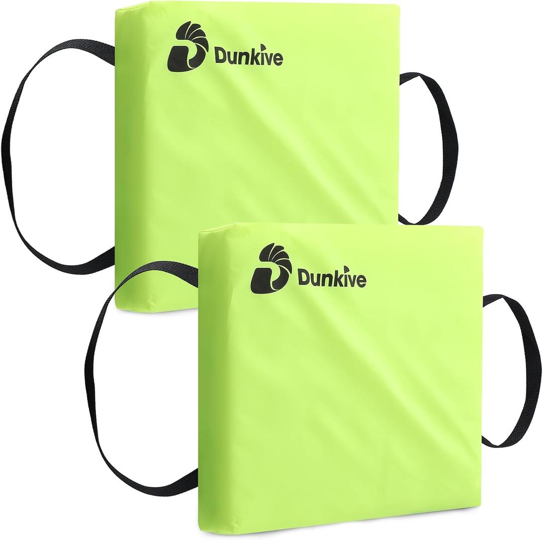 2 Pack Boat Throw Flotation Cushion, USCG Approved, Emergency Marine Throwable Flotation Device, Foam Boat Cushions Life Preserver, Throw Cushions for Boats, Kayaks, Canoes(Neon Yellow)