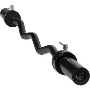 CAP Barbell 47-Inch Olympic EZ Curl Bar for 2-Inch Weight Plates | Multiple Options (Black)