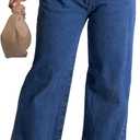 Women's Straight Leg High Waist Baggy Denim Jeans Loose Boyfriend Casual Stretchy Jeans (X-Large)