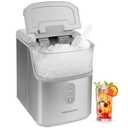 Frigidaire Countertop Crunchy Chewable Nugget Ice Maker, Compact, 33lbs per Day, Metallic Finish (Stainless)