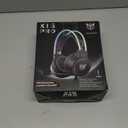 Lightweight Gaming Headset with Detachable Cat Ears, RGB Lighting, Wired Over Ear Headphones with Mic for PC, PS4, PS5, Switch, Stereo Surround Sound, Self-Adjusting Headband