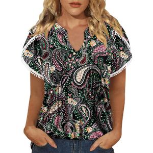 BETTE BOUTIK Womens Summer Tops Pleated Short Sleeve Tunic Tops Short Sleeve Blouses Shirts S-3XL (Pink, S)