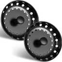 Retisee 2 Pcs Kitchen Sink Stopper Strainer Stainless Steel Drain Strainers for Universal 3-1/2 Inch Kitchen Sink Drain Replacement(Matte Black)