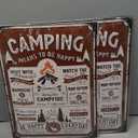 LANOLU Camping Sign, 12x16 inches, Rustic Tin Wall Mount, Funny Camping Rules Decor for RV, Camper, or Home